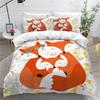 Kids Cartoon Fox Duvet Cover Microfiber Bedding Set Lovely Animal Theme Comforter Cover King For Kids Adults Girls Bedroom Decor