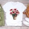 (Asian Size) Casual Tees 90s Flower Trend Cute Top Women Clothing Short Sleeve T Shirt Tee Fashion Print Ladies Female Graphic T-shirts