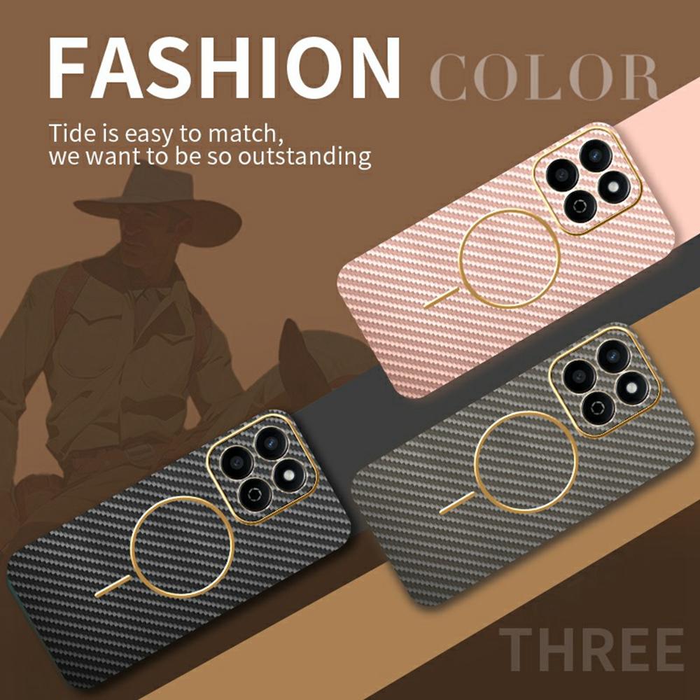 For Honor 200 Smart 5G/X7c 4G Phone Case Carbon Fiber Textured Electroplated TPU Back Cover