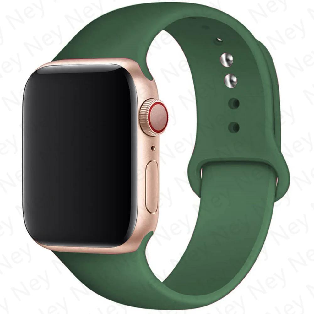 Силиконовый ремешок для Apple Watch Band 44 мм 40 мм 49 мм 45 мм 41 мм 38 мм 42 мм Correa Belt Bracelet IWatch Series 9 8 7 6 5 3 SE Ultra 2