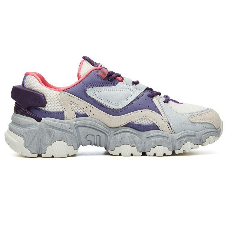 Fila Fusion Трассирующая ткань Синтетическая кожа Коровья кожа Замша На шнуровке Низкие папины кроссовки Женские кроссовки Светло-фиолетовый T12W135207FGL