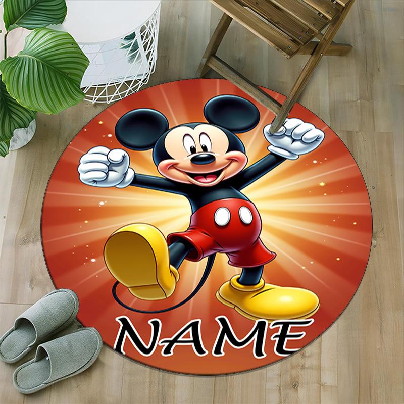 Customizable M-Mickey (13) Round Non-Slip Carpet - Ideal for Garden, Picnic, Office, Perfect for Decoration, Suitable For All Seasons
