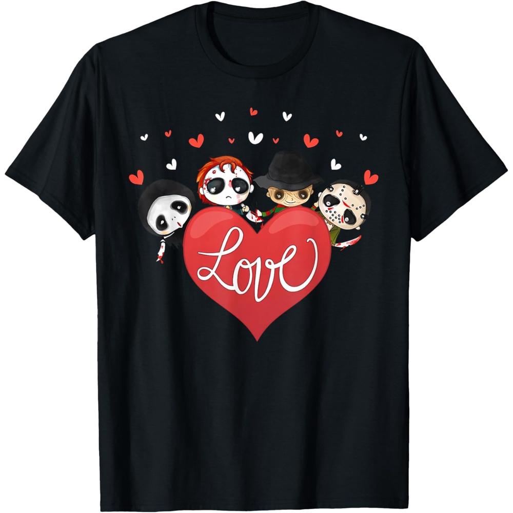 Love Candy Heart Cute Killer Horror Movie Anti Valentine Day T-Shirt