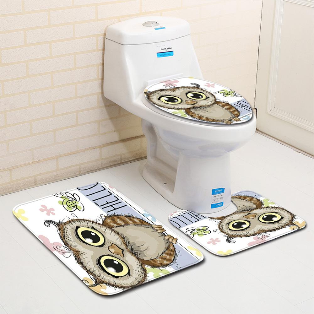 World Scenery Toilet Three-Piece Floor Mat Bathroom 3-Piece Mat Carpet Door Mat Is Now