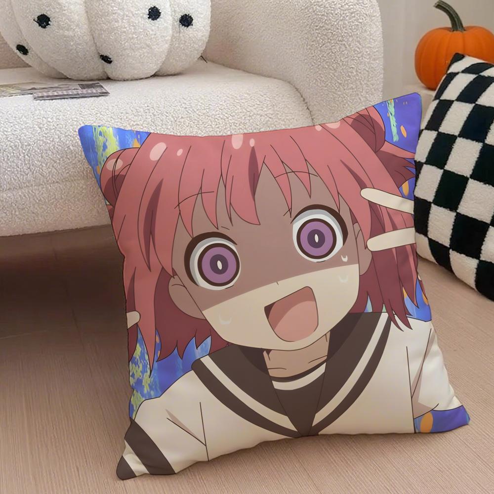 Классическая Забавная Японская Аниме Y-Yuru Yuri Наволочка Чехол для Подушки Скрытая Пуговица Прочный Полиэстер Подушка на Стул