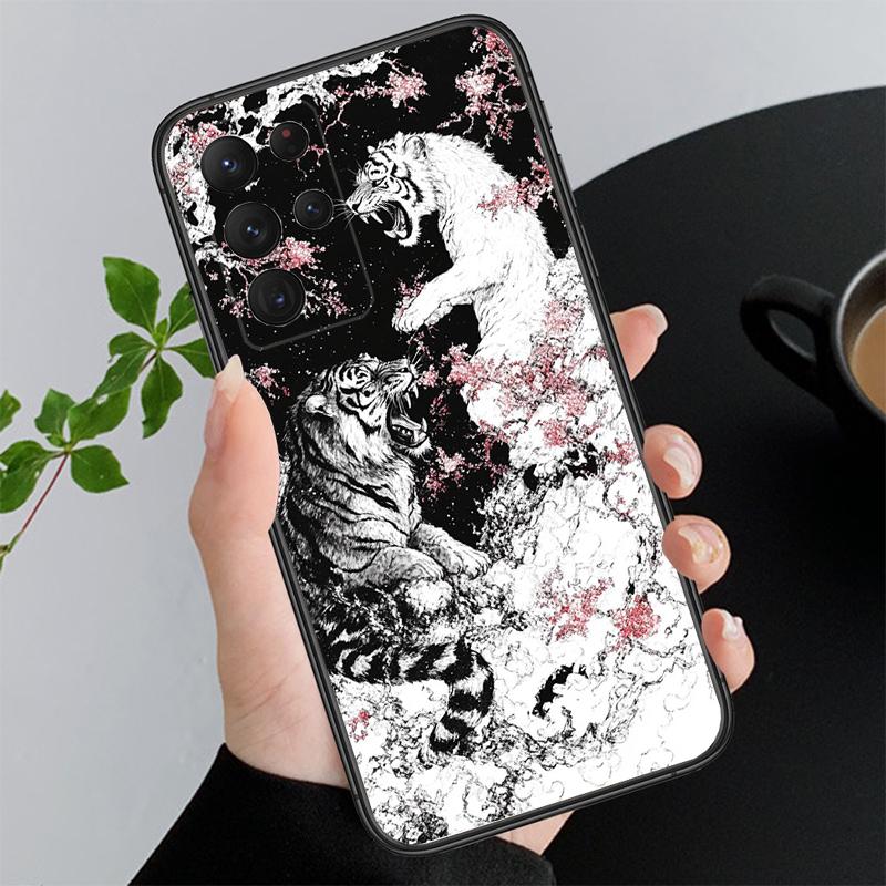 Чехол для телефона Samsung A55 A16 A56 A36 A35 A15 A53 A54 A33 A34 A25 A05S A52 A52S A14 A26 A71 Арт с тигром