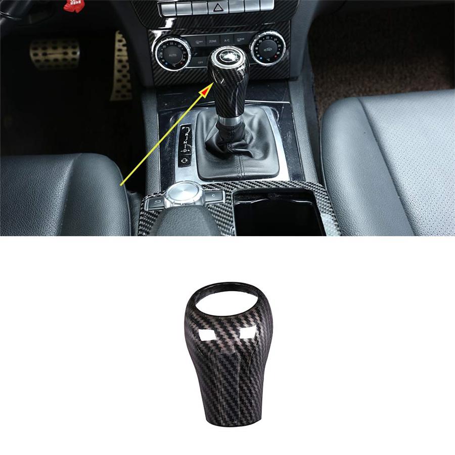 Carbon Fiber Gear Shift Knob Cover Trim Fit For Mercedes-Benz W204 C E G GLS Class