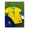 Чемпионат мира по футболу Бразилии Vini Jr 24/25, новый сезон, желтый домашний детский трикотаж, набор из 4 браслетов в подарок