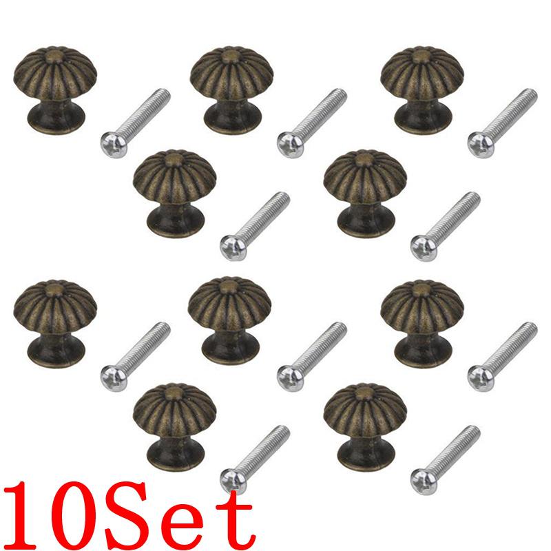 New 10PCs Vintage Mini Round Pull Knobs Wardrobe Drawer Bin Jewelry Box Handle
