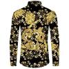 Luxury Baroque Pattern Long Sleeve Shirt, Stylish Fashion for Any Occasion