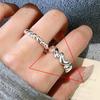 VENTFILLE 925 Sterling Silver Black Zircon Wheat Ears Leaf Ring for Women Girl Gift Double Layer Simple Jewelry Dropshipping