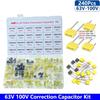240Pcs Correction Capacitor Assorted Kit 24Values X 10Pcs 100V 102J-105J Polypropylene Safety Plastic Film Capacitors Set