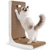 Gimars Cat Scratching Stable Cat Claw and Lying Includes Cat Ball and Plush Stylish Post, 68cm, L-Shaped, Cardboard, Construction, Multi-Function