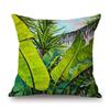 Tropical Plants Leaves Palm Leaves Oil Painting Home Decoration Art Sofa Throw Pillow Case Cotton Linen Flower Cushion Cover