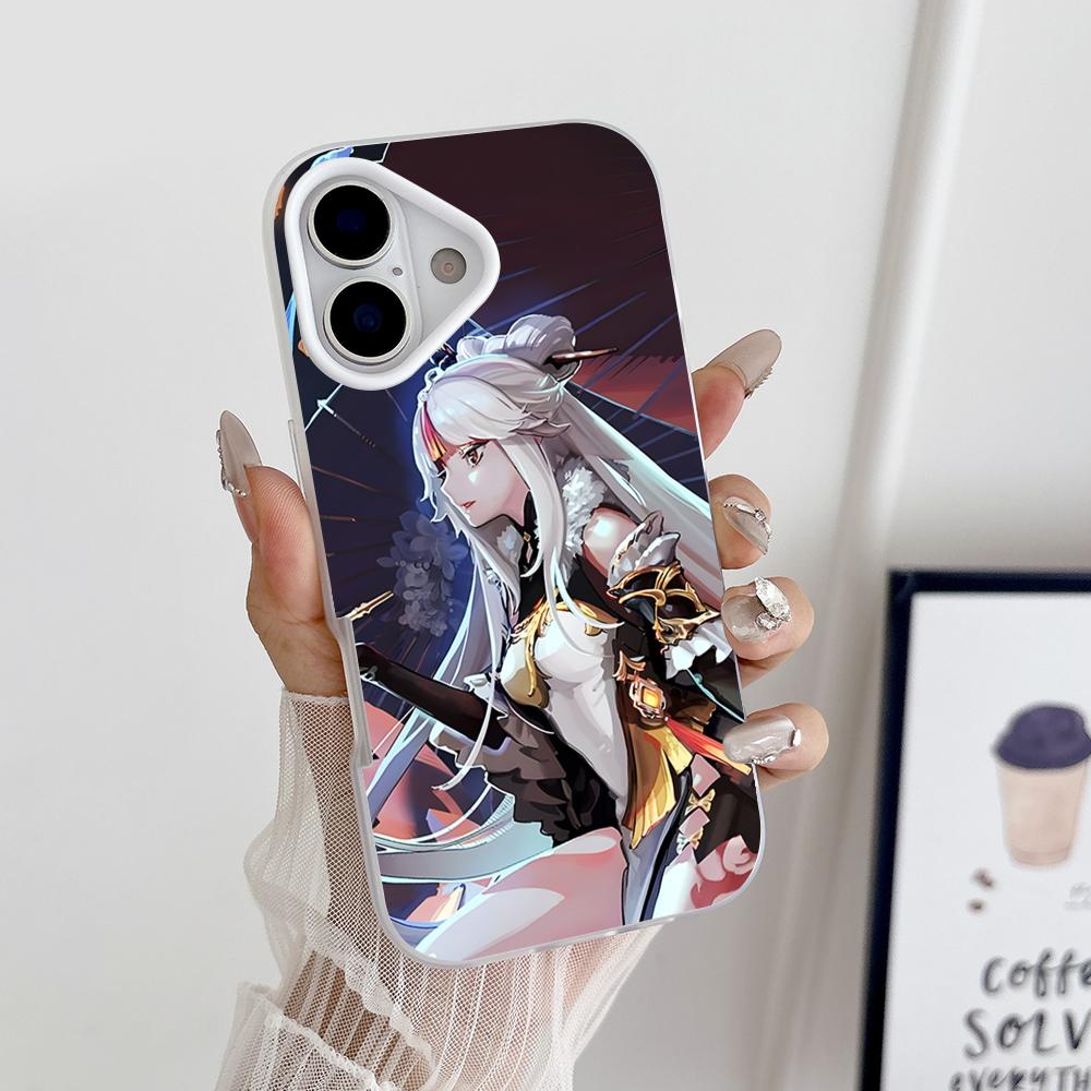 Game GI Ningguang Jelly Double layer White Mobile Phone Case for iPhone 17 16 15 14 13 12 11 Air Pro Max Plus Protective