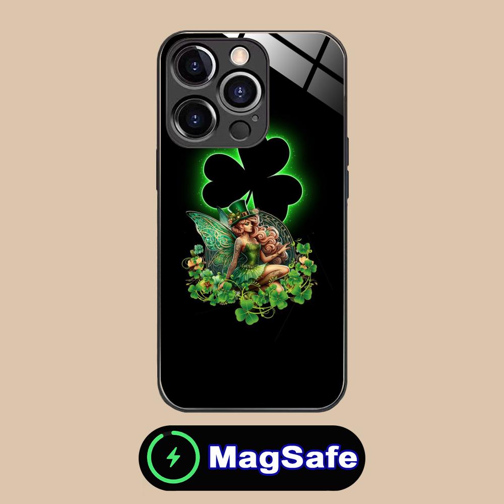 Чехол для мобильного телефона на День Святого Патрика для iPhone 17 16 15 14 13 12 11 Air Pro Max Plus Mini MagSafe Стеклянный Цветной Чехол Роскошный