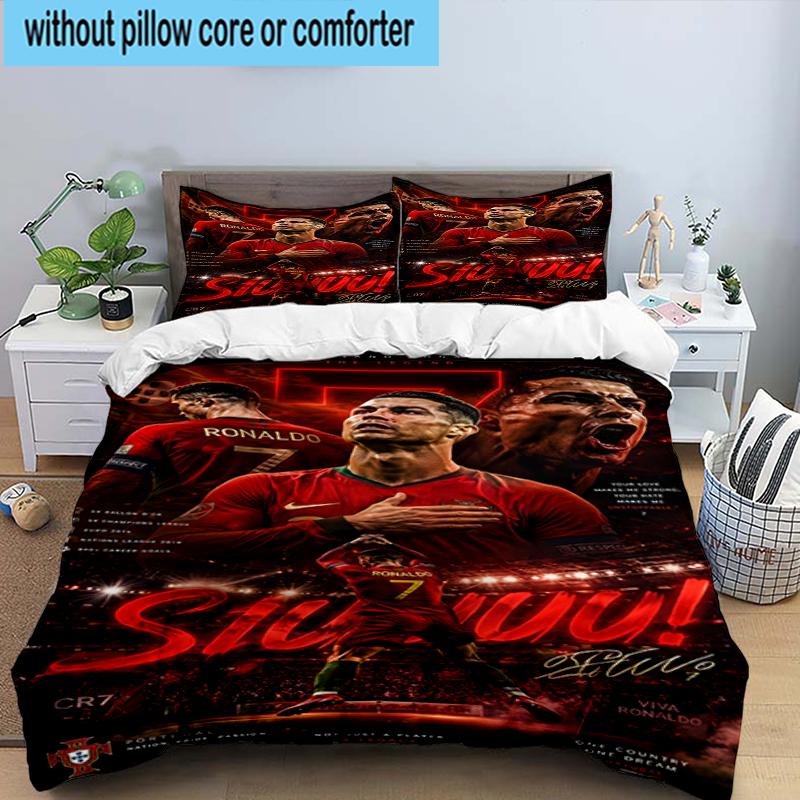 3PCS Man United Soccer Action Bedding Set,Including 1pc Duvet Cover And 2pcs Pillowcases Perfect for Bedroom, Dormitory, Fan Christmas gift