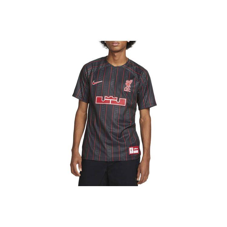 Nike Леброн x Ливерпуль. Футболка для стадиона Dri-FIT Антрацит/Красная мужская уличная одежда для спортзала FD0627-061