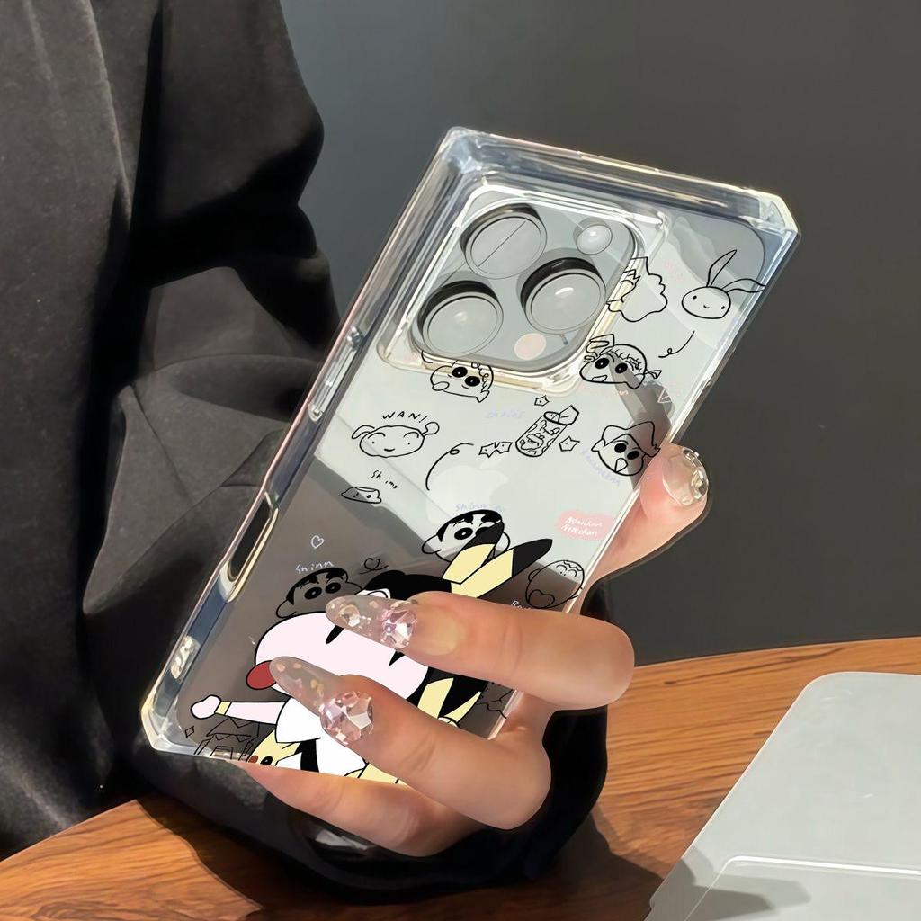 Прозрачный квадратный чехол-накладка для iPhone 14 Pro Max 12 15 Plus 11 16 ProMax 13, защита от окисления, чехол с рисунком мальчика Пикачу