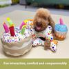 Cute Cake Pet Toy Cartoon Plush Dessert Squeaky Soft Puppy Kitten Toys Pet Interactive Toys Bite Resistant Pet Toys Pet Supplies