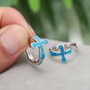 New Japanese and Korean Texture Ear Buckle Temperament Simple Cross Opal Earrings Cold Wind Earrings Women