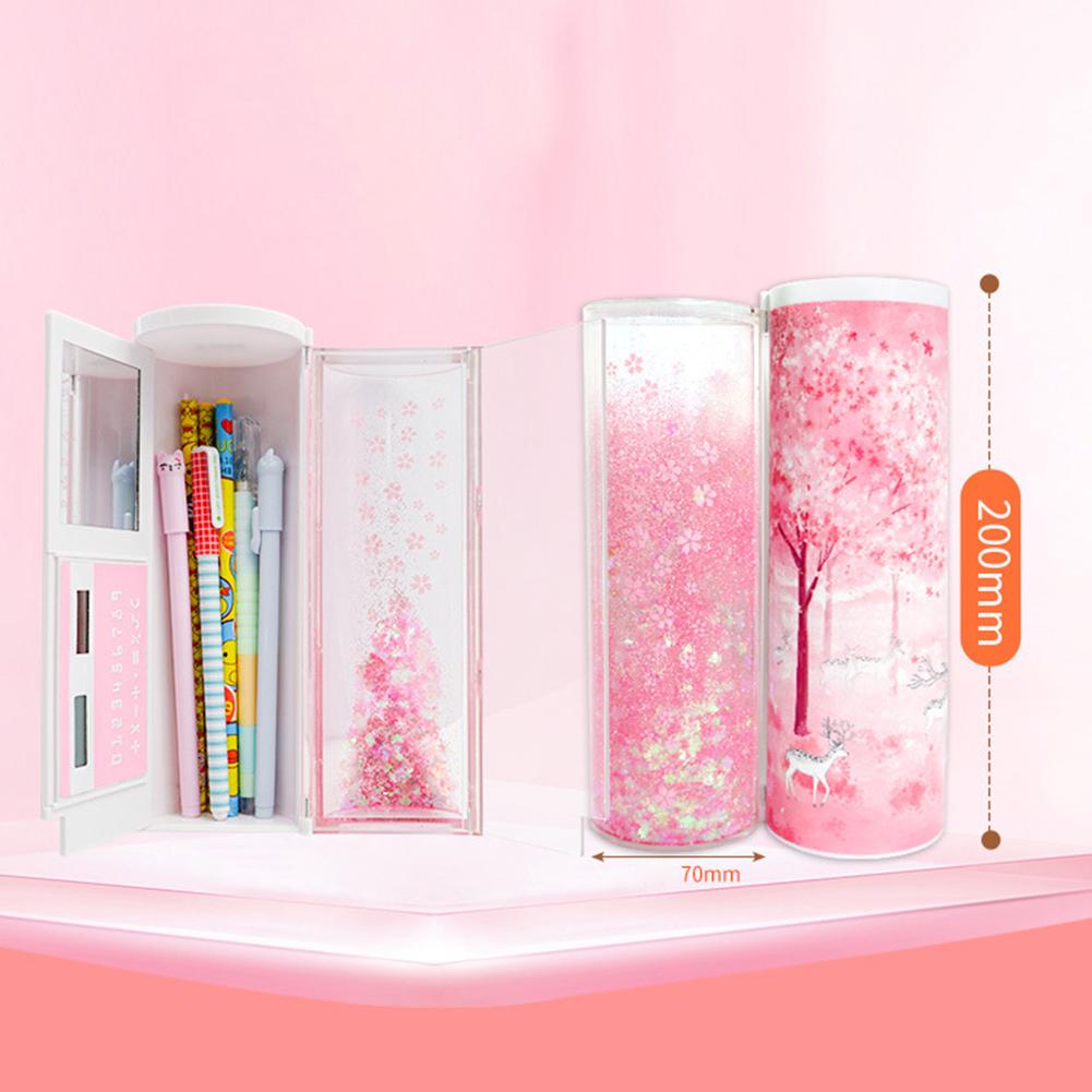 Multifunctional Student Pencil Case Large Capacity Stationery Box Quicksand Pencil Case