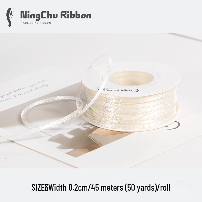 Двусторонняя атласная лента 2 мм для закладки, свадебных бантов и подарочной упаковки