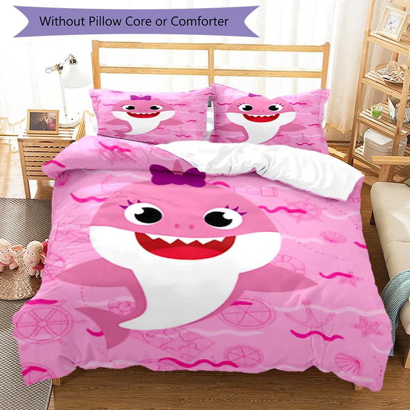 3pcs Shark Bedding Set Duvet Cover Closure Includes 1 Duvet Cover & 2 Pillowcases, Soft and Comfortable for All Seasons.