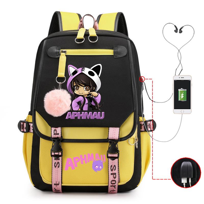 Harajuku Simple and Versatile Aphmau Junior High School Student School Bag Female Lightweight Large Capacity Middle School Student Backpack