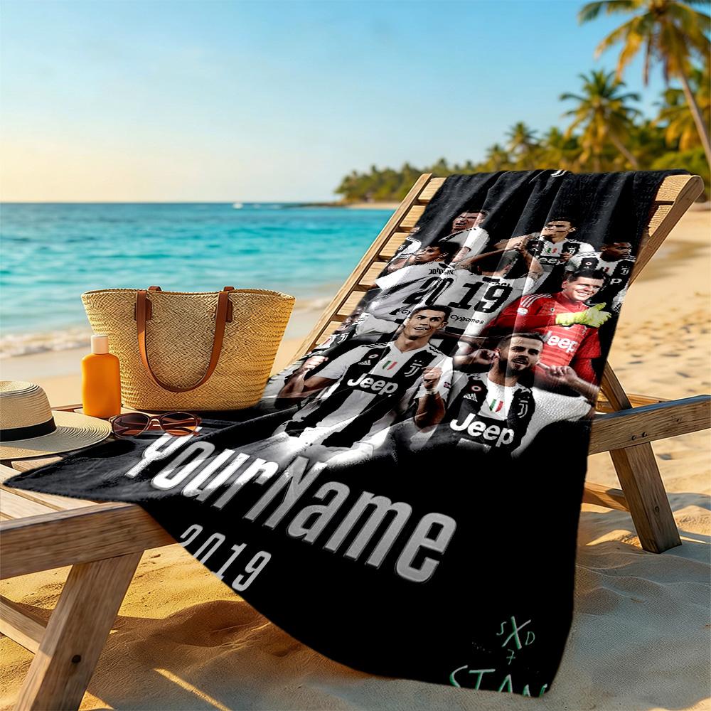 Juventus Customize Your Name Beach Towel High Absorbency & Quick-Dry Suitable for Swimming Gym Camping Yoga Vacation