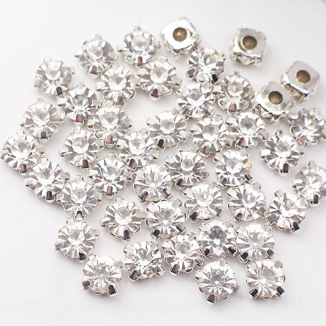 Promotion Ss12 -Ss40 Crystals Claw Cup Rhinestone Shiny Strass Stones Metal Base Fabric Beads Craft Top Rhinestones for Clothes