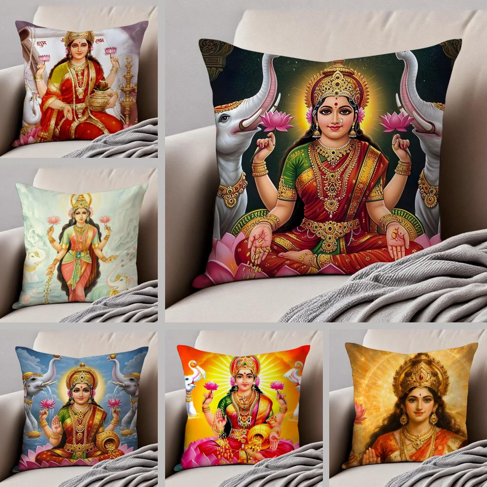 Classical traditional LLakshmi Cushion Cover Throw Pillow Cover Hidden Button Durable Polyester Chair Cushion