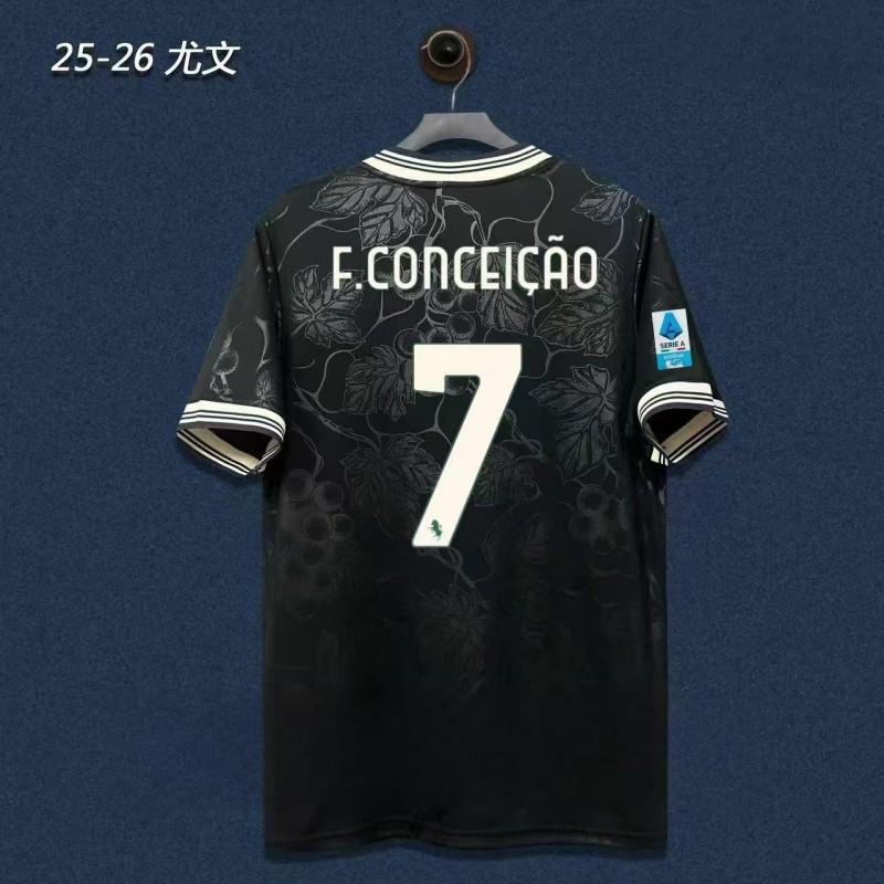 Mens Juventus Soccer Jersey 2024-25 UEFA Champions League Edition Short Sleeve Football Shirt Cycling Sports Training
