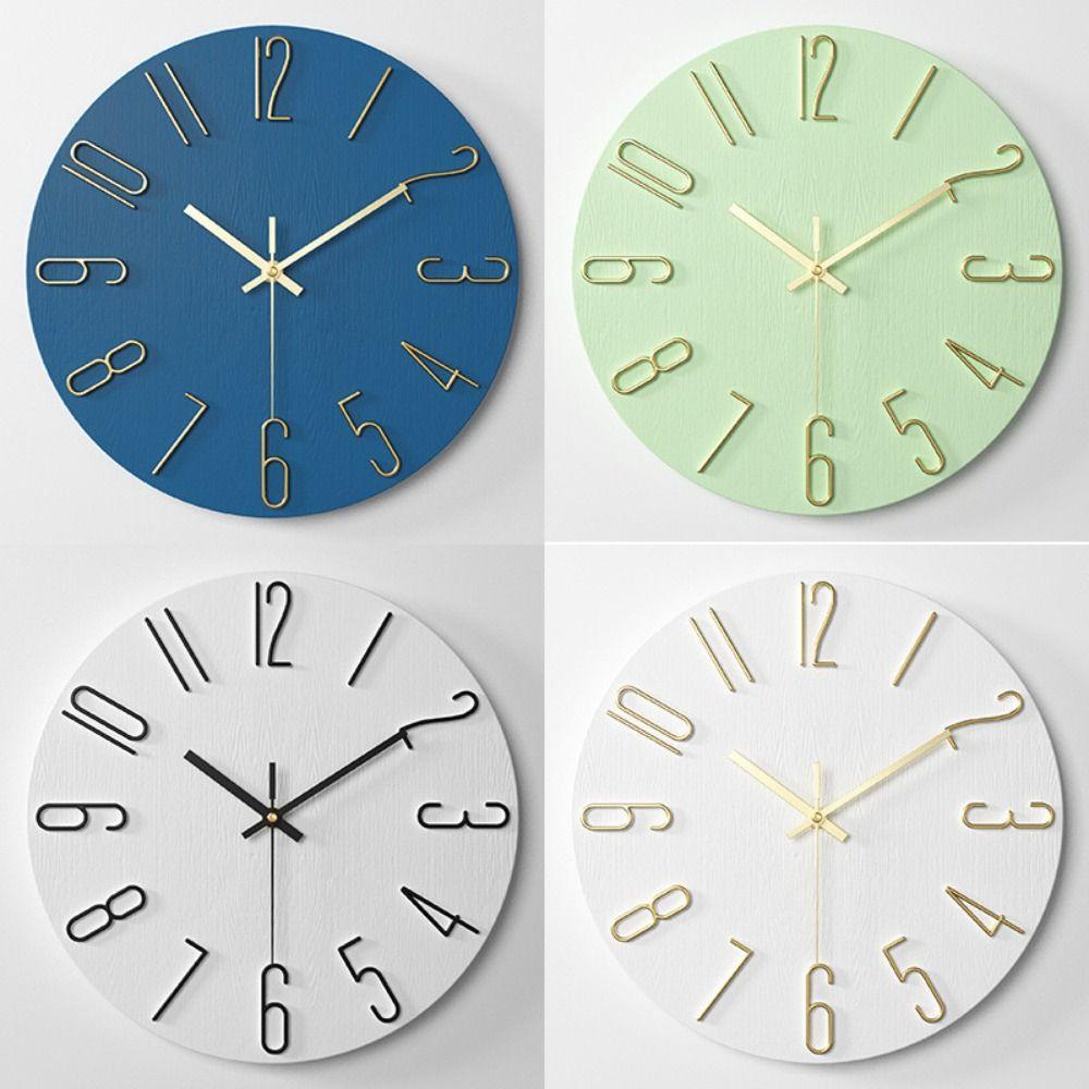 12inch Wall Hanging Clock Round Shape Decorative Wall Clock Nordic Fashion Scale Clock Living Room