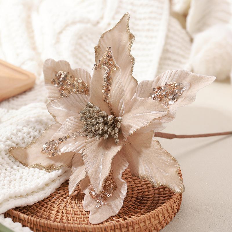 Украсьте свой дом или офис реалистичными рождественскими тканевыми цветами