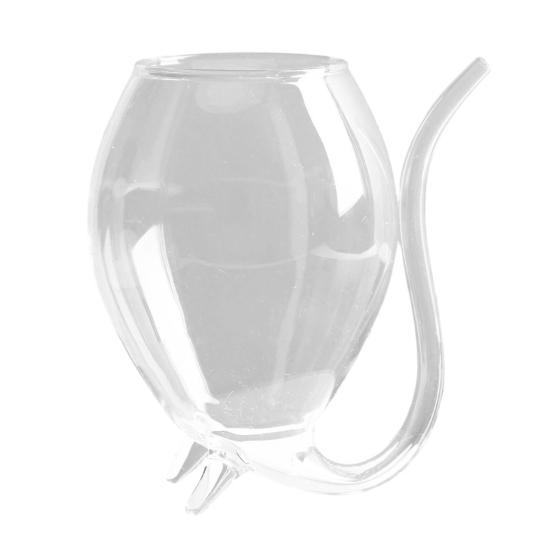 Vampire Shape Wine Glasses, Transparent Cocktail Glass with Drinking Tube, Novelty Glass Cup for Wine, Champagne, Juice, Home, Bar, Party Decor