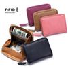 Fashion Coin Holder Pouches Genuine Leather Bank Credit Card RFID Blocking Wallet Men and Women Slim Small Change Coin Keys Cards Zipper Bag