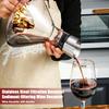 Glass Wine Decanter with Aerator Stainless Steel Filtration 12-Channel Aeration 1600ml Capacity Handcrafted Red Wine Carafe for Wine Bottles