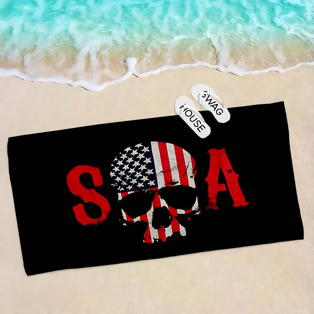Son Of Anarchy American Bath Towel Microfiber Soft Water Absorbing Breathable For Girl Kids Decorative Cartoon Beach Towel