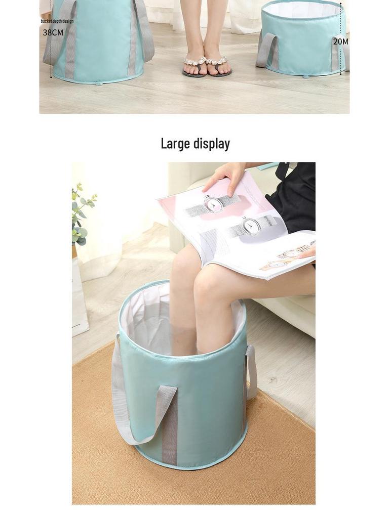 Portable Three-Dimensional Folding Foot Bath: Heat-Preserving, Tip-Resistant, Multifunctional Foot Soak Bucket for Travel and Home Use.