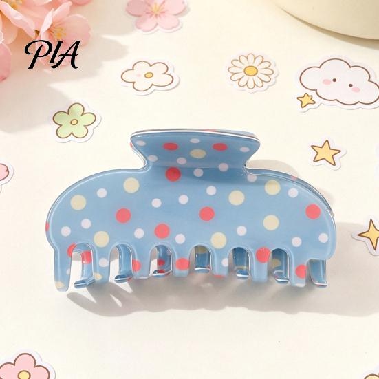 Polka Dot Hair Claw Colorful Clip for Women, Sweet Macaron Style Non-slip Shark Decorative Pins Travel Gripper Thick Hair, Lightweight Accessories