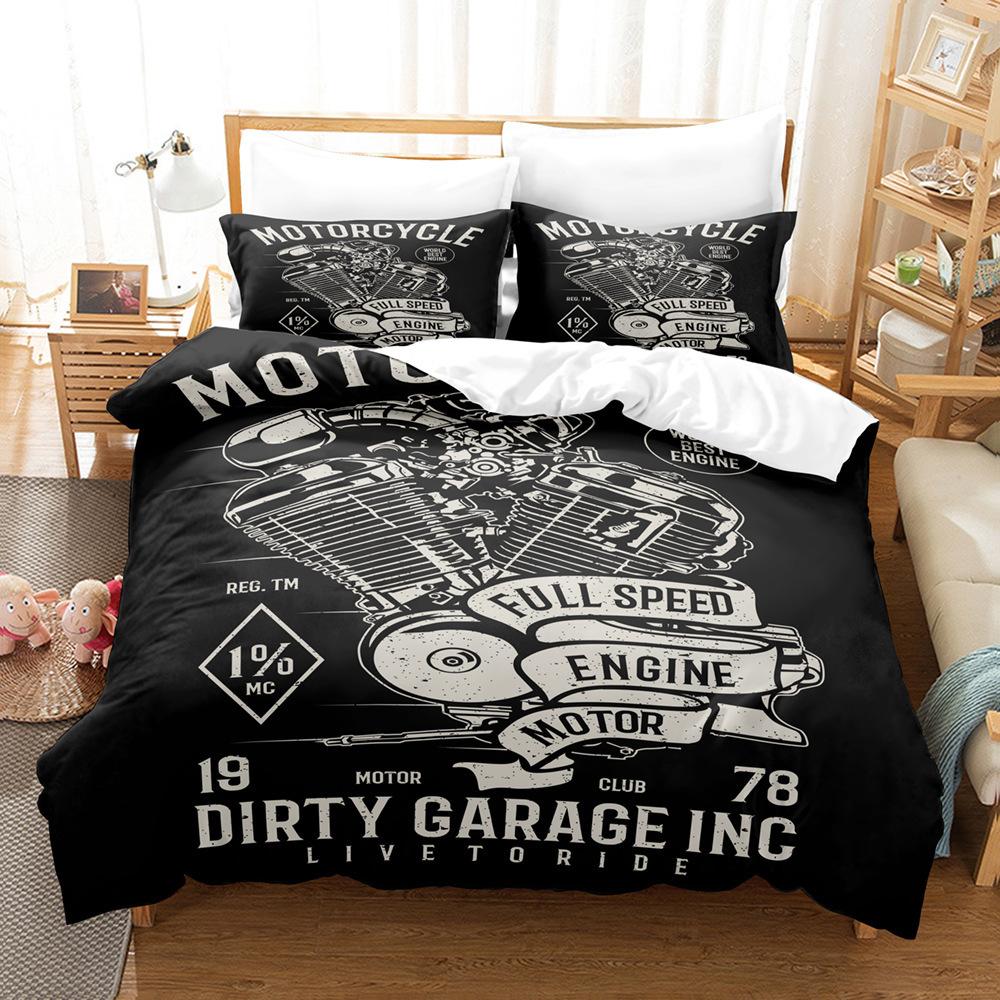 Новый трехсекционный комплект постельного белья серии Vintage Harley для студенческого общежития