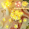 New Year 10/20/40LED Foam Plumeria Flower String Lights Battery Powered Christmas Garland Fairy Lights for Christmas Home Wedding Party Decor
