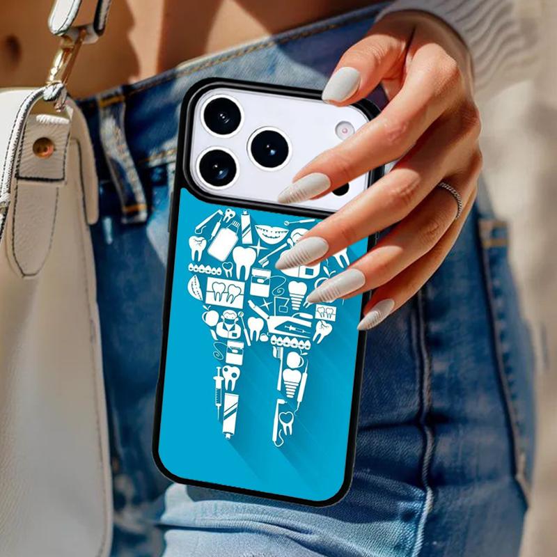 Чехол для телефона Стоматолог Зуб Стоматологический Гигиенист Для iPhone 17 Air 14 15 13 12 Max Чехол Для Apple 14 15 16 16e 11 Pro Max Plus