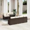 8-Piece Garden Sofa Set with Brown Poly Rattan Cushions, 2-Seater Garden Sofa with Storage 3357141