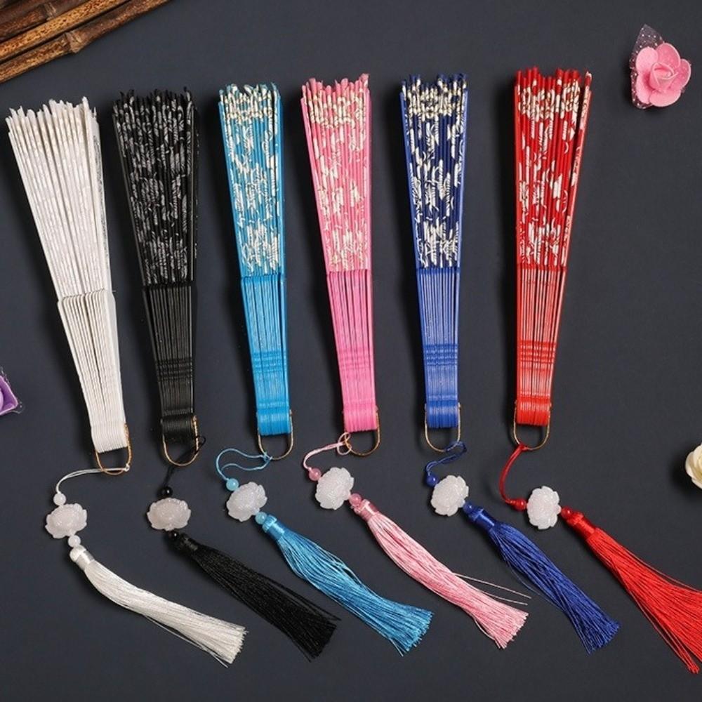 Flower Pattern Dance Fan Vintage Decorative Fan Hanfu Fan Chinese Folding Fan  Wedding Party
