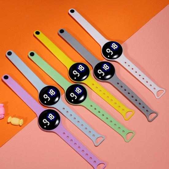 Детские светодиодные цифровые часы с круглым циферблатом, водонепроницаемые часы для плавания, регулируемый силиконовый ремешок, точное время, четкий дисплей, детские студенческие наручные часы