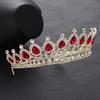 Red Rhinestone Crown Large Crown with Comb  Bridal Tiara Crown