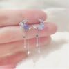 Waterdrop Butterfly Stud Earrings With Alloy And Pearl For Elegant Women