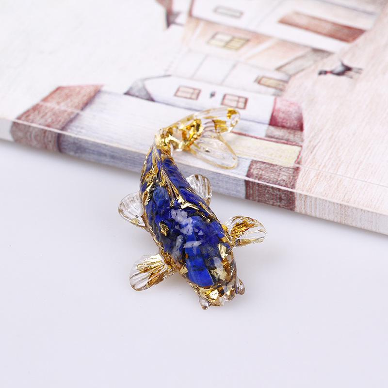 Креативные искусственные рыбные украшения, красивая рыба кои, натуральный кристалл, маленькая рыбка, настольный автомобиль, украшение для дома, подарок для друзей